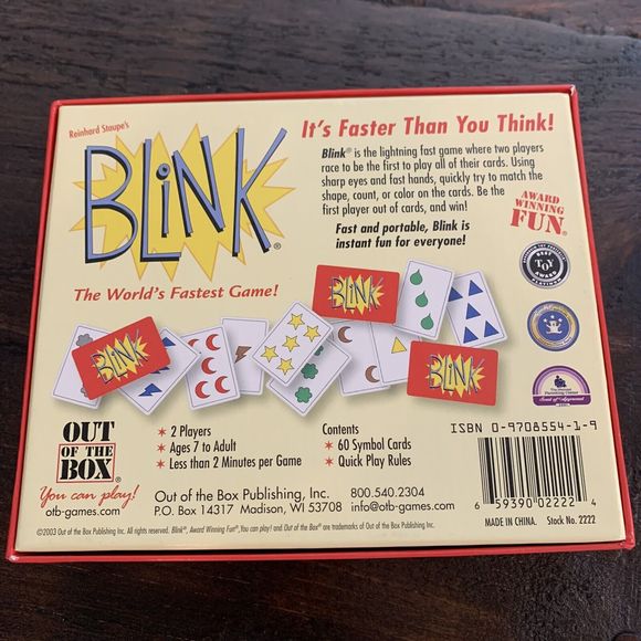 Out of the Box BLINK The World's Fastest Game Cards Childrens Choice Award - Picture 3 of 7
